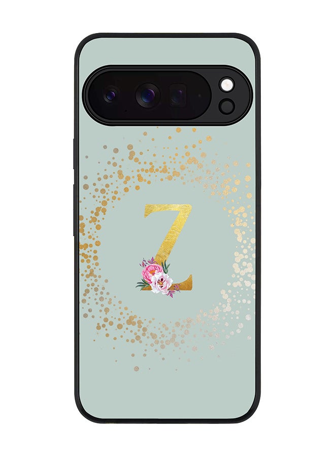 For Google Pixel 10 Pro XL Case,Slim fit Camera Protection, Shockproof Thin Phone cover  - Custom Monogram Floral - Z  (Light Grey )